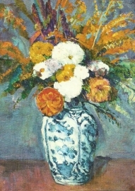Bloemen in vaas, dahlia's, Paul Cézanne