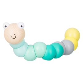 Worm vouwpuzzel pastel blauw/groen