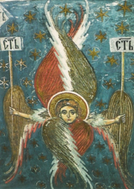 Serafijn uit de hemelse hierarchiën, fresco 16e eeuw