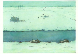 Sneeuwlandschap met sloot, Jan Mankes