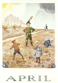 Maandkaart april, Elsa Beskow