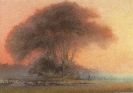 Bomen in avondlicht, Hans Geissberger