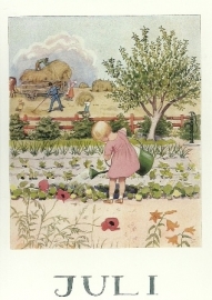 Maandkaart juli, Elsa Beskow