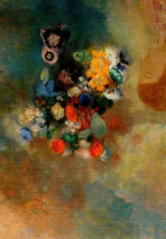 De droom of de gedachte; Bloemen en profiel, Odilon Redon