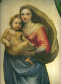 poster Sixtijnse madonna, detail, Rafael, groot