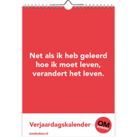 Omdenken A4 verjaardagskalender