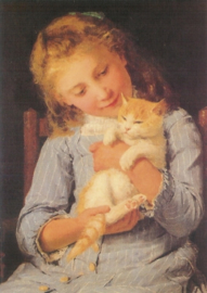 Meisje met kat 2, Albert Anker