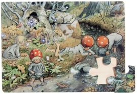 Houten puzzel met 15 stukjes (Kabouterkinderen Elsa Beskow