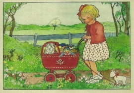 Meisje met poppenwagen, Rie Cramer