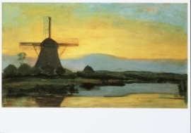 Oostzijdse molen bij avond, Piet Mondriaan