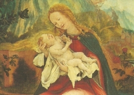 Maria met kind (detail), Matthias Grünewald