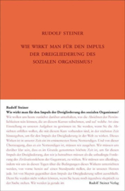 Wie wirkt man für den Impuls der Dreigliederung des sozialen Organismus? GA 338 / Rudolf Steiner