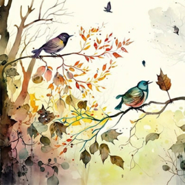 Herfststemming met vogels