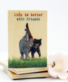 Houten magneet Life is better with friends