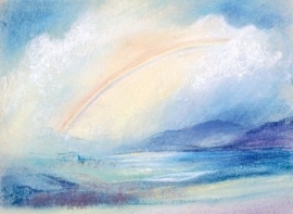 Regenboog in landschap, Marjan van Zeyl