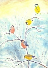 Vogels in de winter, Erika Hoffmann