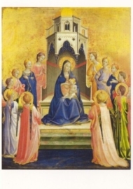 Tronende madonna met kind door engelen omgeven, Fra Angelico
