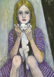 Meisje met kat, Heinrich Vogeler