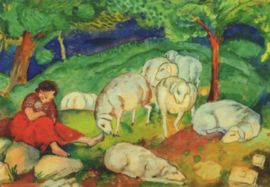 Herderin met schapen, Franz Marc