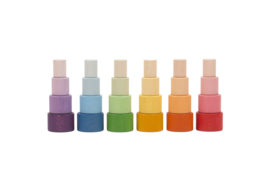 Grapat 6 stapelbakjes in regenboogkleuren