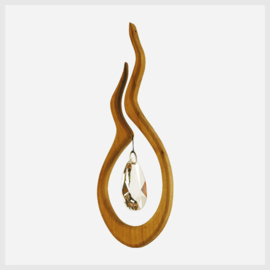 Houten mobiel Shakti met kristal  (16 cm)