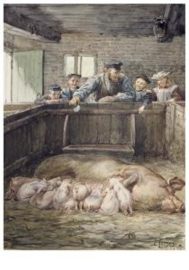 In de varkensstal, Cornelis Jetses