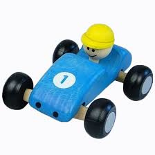 Formule 1 swing auto blauw ( houten)