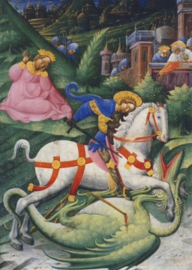 Heilige Georg vecht met de draak, Estse bijbel rond 1450
