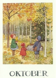 Maandkaart oktober, Elsa Beskow