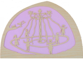 Silhouet De Noest Dans rond de meiboom