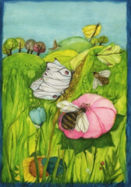 Bijen, bloemen en vlinder, Eva-Maria Ott-Heidmann