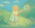 Meisje met vlinder, Ruth Elsässer, poster
