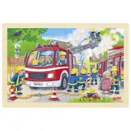 Houten puzzel brandweer