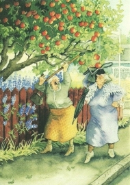 Vrouwen schudden appels uit de boom, Inge Löök