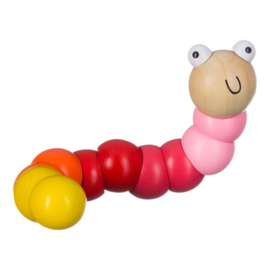 Worm vouwpuzzel roze/rood