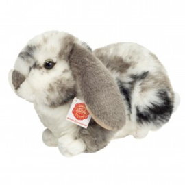 Konijn met hangende oren grijs/wit gevlekt (23 cm)