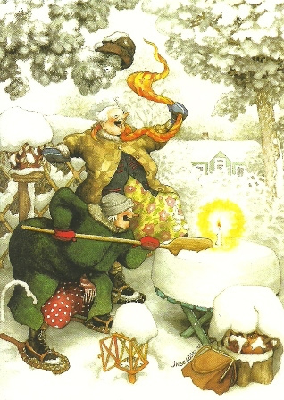 Vrouwen met kaars in de sneeuw, Inge Löök