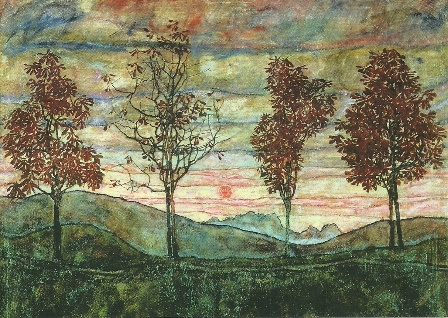 Vier bomen, Egon Schiele