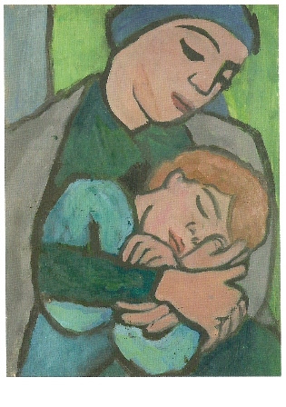 Moeder met slapend kind, Gabriele Münter