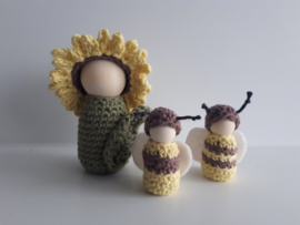 zonnebloempopje + bijtjes