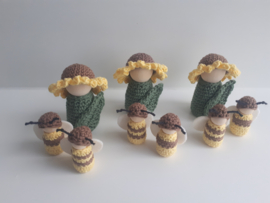 zonnebloempopje + bijtjes
