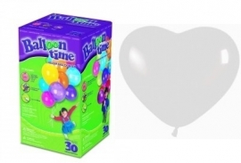 Helium groot 40 witte hartenballonnen