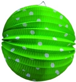 Bollampion groen met stippen 23cm