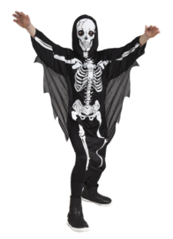 Scary skeleton kids kostuum