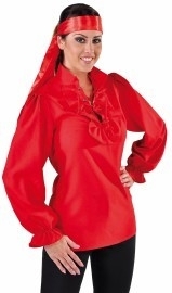 Piratenblouse deluxe rood