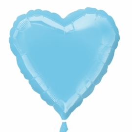 Folieballon hart lichtblauw incl. helium