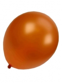 Kwaliteitsballon metallic oranje 100 stuks