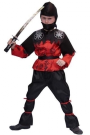 Ninja kostuum zwart/rood