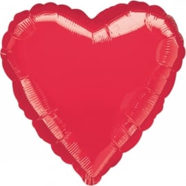 Folieballon hart rood excl. helium