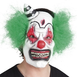 Clown met haar latex masker